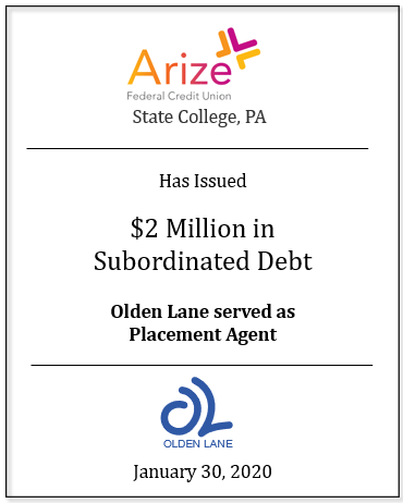 Arize Credit Union Subordinated Debt