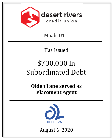 Desert Rivers Credit Union Subordinated Debt