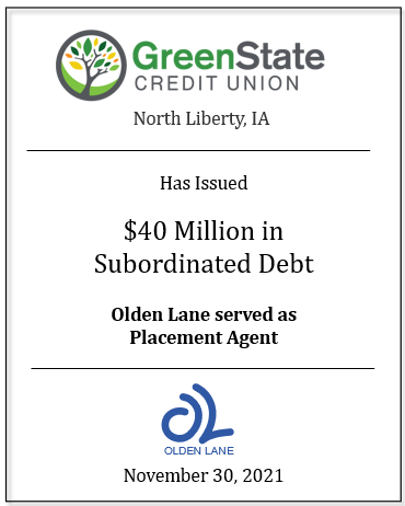 Green State Credit Union Subordinated Debt