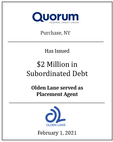 Quorum Credit Union Subordinated Debt