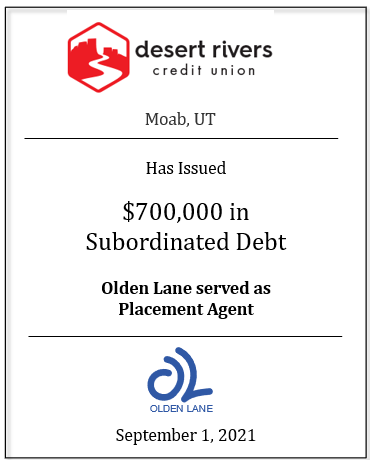 Desert Rivers Credit Union Subordinated Debt