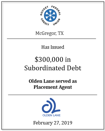 Rocket Federal Credit Union Subordinated Debt